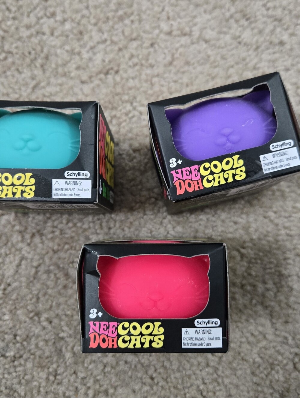 NeeDoh Cool Cats Pack - Pink, Purple, Teal